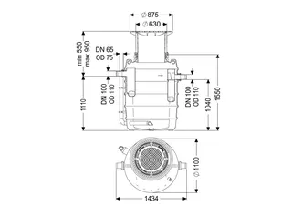 KESSEL-Fettabscheider EasyClean ground NS 4, Direct, 550-950 mm, A/B, links – Bild 2
