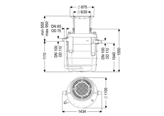 KESSEL-Fettabscheider EasyClean ground NS 4, Direct, 550-950 mm, A/B, rechts – Bild 2