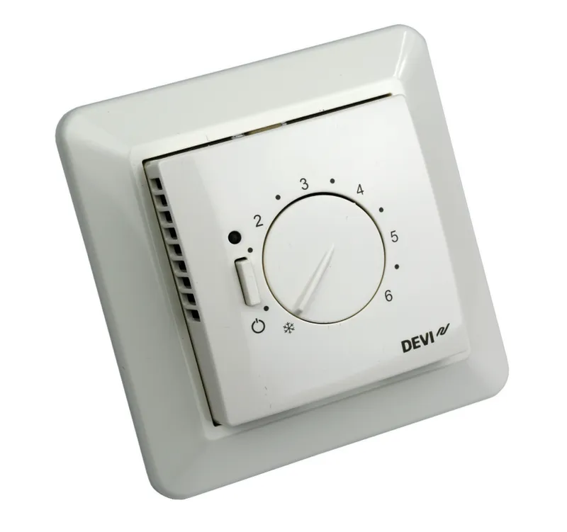 Danfoss Elektron,Boden Thermostat, UP, 16A, Bodenfühler, eckige Zentralscheibe
