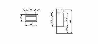 Laufen WTU LANI 270x437x515 1 Tür Scharn. rechts integ.Griffleiste f.WT H815334 wildeiche – Bild 2
