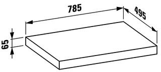 Laufen Waschtisch-Platte LANI 495x785x65 ohne Aus inkl. 2 Befestigungen wildeiche – Bild 2