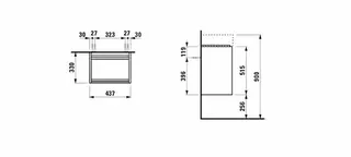 Laufen WTU LANI 330x437x515 1 Tür Scharn. links integ.Griffleiste f.WT H815330 multicol. – Bild 2