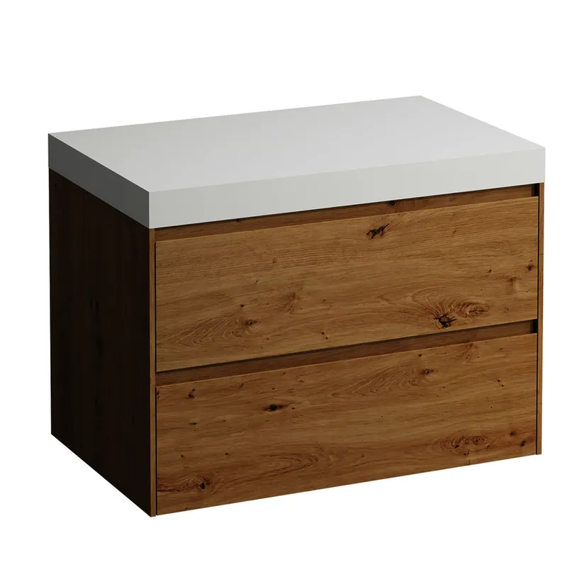 Laufen WTU+WT-Platte LANI 495x785x580 o. Aus Platte 65mm wem 2 Schubl. wildeiche