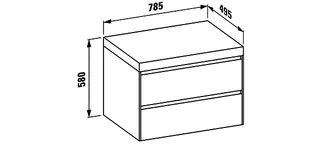 Laufen WTU+WT-Platte LANI 495x785x580 o. Aus Platte 65mm wem 2 Schubl. wildeiche – Bild 2