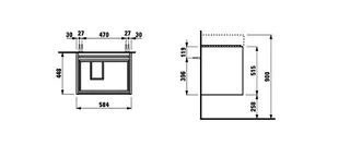 Laufen WTU LANI 448x584x515 2 Schubl. integ. Griffleiste f.WT H810334 wem – Bild 2