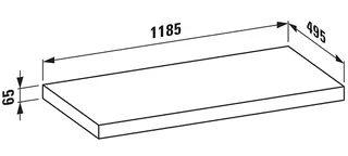 Laufen Waschtisch-Platte LANI 495x1185x65 ohne Aus inkl. 2 Befestigungen wildeiche – Bild 2