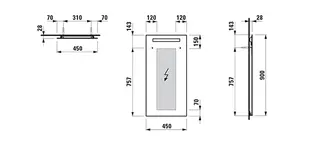Laufen Spiegel LANI 450x28x900 m. horiz. integr. LED-Lichtelement – Bild 2