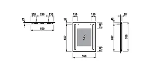 Laufen Spiegel LANI 550x28x700 m. 2 verti. integr. LED-Lichtelementen – Bild 2