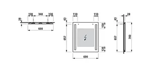 Laufen Spiegel LANI 600x28x700 m. 2 verti. integr. LED-Lichtelementen – Bild 2
