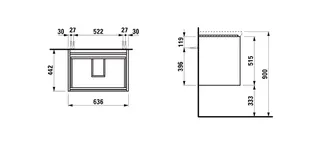 Laufen WTU LANI 442x636x515 2 Schubl. integ. Griffleiste f.WT H810084 Multicolor – Bild 2
