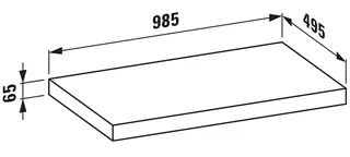 Laufen Waschtisch-Platte LANI 495x985x65 ohne Aus inkl. 2 Befestigungen wildeiche – Bild 2