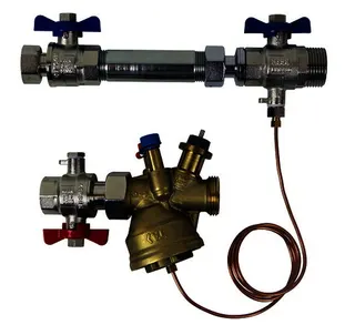 HEIMEIER Anschlussset TA-COMPACT-DP DN20, G3/4, G1, horizontal.Set, Diff.dr.