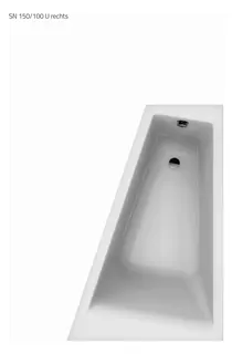 SN 150/100 U rechts weiß Trapezbadewanne 1500x1000/510x440