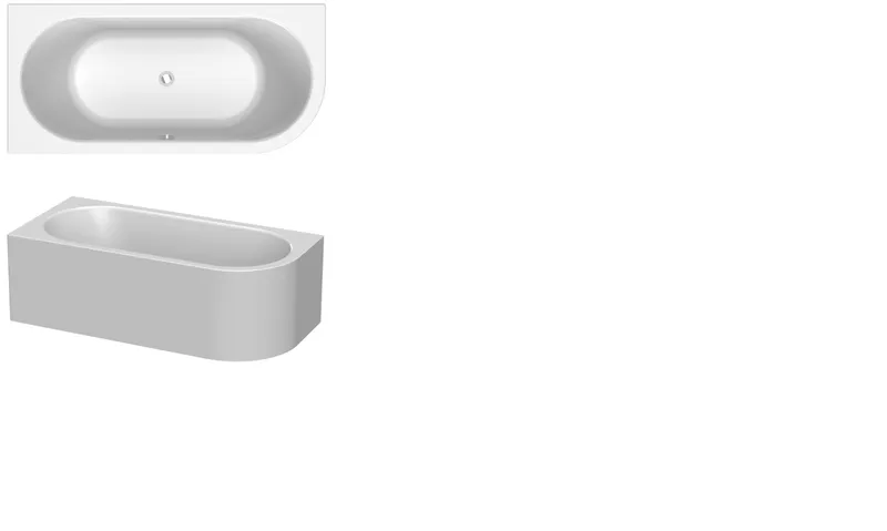 PO 180/80 VL weiß Badewanne mit angeformter Schürze