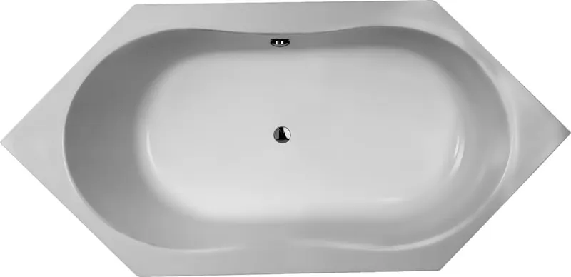 S 115 weiß Überlauf links Sechseckwanne 1900x900x460