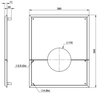 MHG Wandblende DN 110 mit Hinterlüftung (2-teilig) – Bild 2