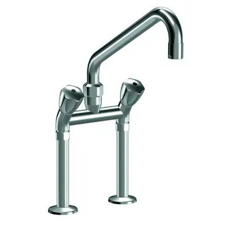 KWC Zweigriffmischer GASTRO Schwenkausl. AD153 A300 B 498 C 591, ganzchrom – Bild 2