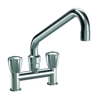 KWC Zweigriffmischer GASTRO Schwenkausl. AD153 A300 B 315 C 410, ganzchrom – Bild 2