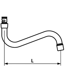 KWC Auslauf GASTRO Wand A180 unten, 180Grad, ganzchrom – Bild 2