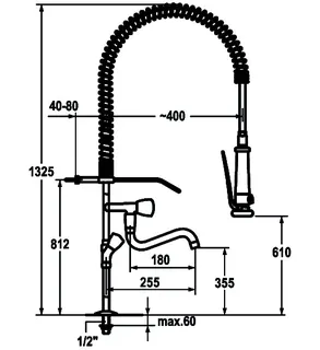 KWC Zweigriffmischer GASTRO Geschirr-br. AD153 +/- 8 mm, Stand, ganzchrom – Bild 3