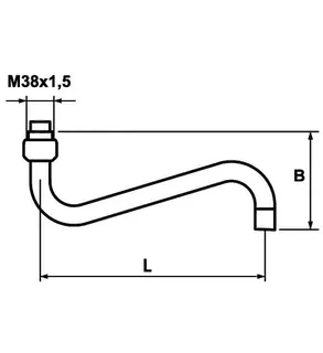 KWC Auslauf GASTRO Wand A200 3/4" schwbar, ganzchrom – Bild 2