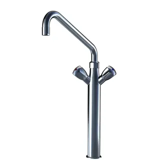 KWC Zweigriffmischer GASTRO Schwenkausl. A300, mit Säule, ganzchrom