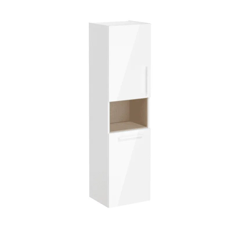 VitrA Hochschrank Wäschekorb Root Flat H155 1 Tür Türanschlag links Weiß Hochglanz