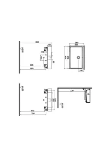 VitrA Waschtisch Compact ArchiPlan 61x38 cm ohne Hahnloch ohne Überlauf Weiß Hochgl. – Bild 2
