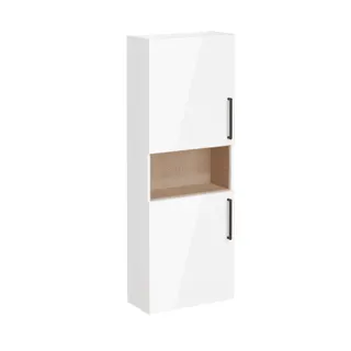 VitrA Hochschrank Compact Root Flat H: 155 57x27x155 2 Türen Ablage Weiß Hochglanz