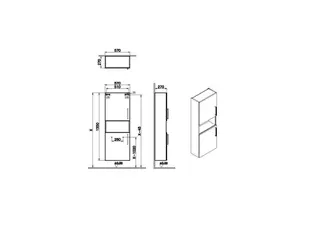 VitrA Hochschrank Compact Root Flat H: 155 57x27x155 2 Türen Ablage Weiß Hochglanz – Bild 2