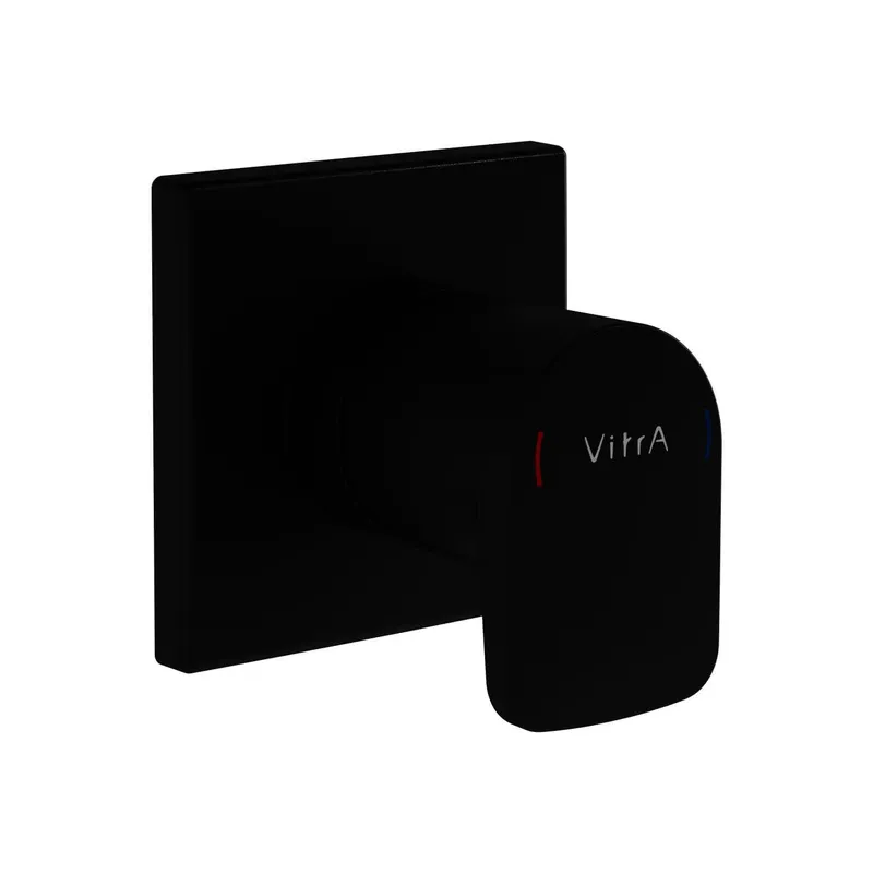 VitrA Unterputz-Absperrventil Root Square Fertigmontageset 80 x 80 mm Schwarz Matt