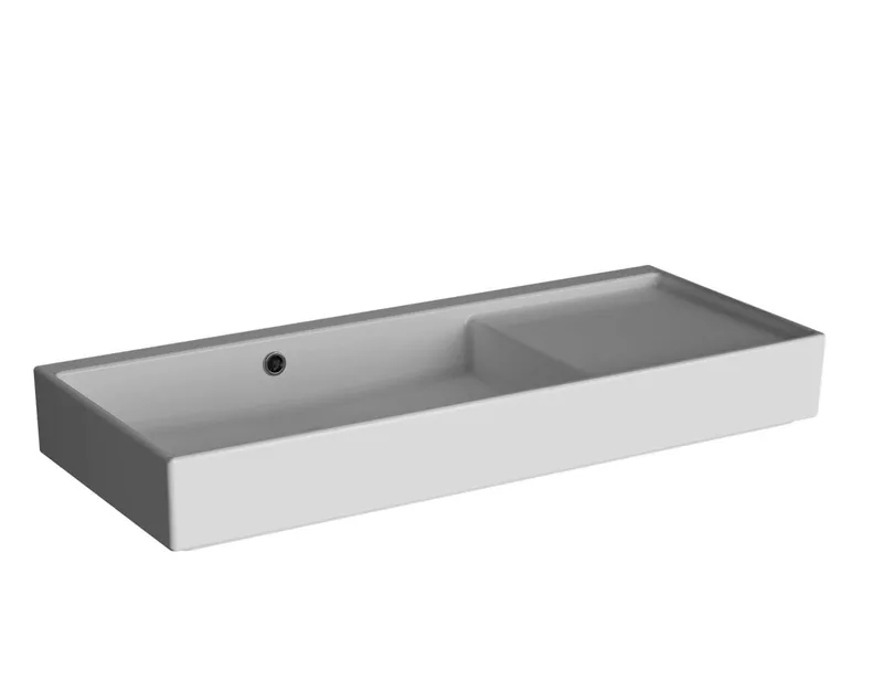 VitrA Waschtisch Compact ArchiPlan 90x38 cm asymmetr. o. Hahnl. m. Überlauf Weiß HGL