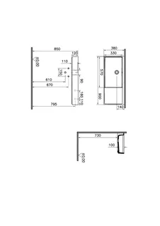 VitrA Waschtisch Compact ArchiPlan 90x38 cm asymmetr. o. Hahnl. m. Überlauf Weiß HGL – Bild 2