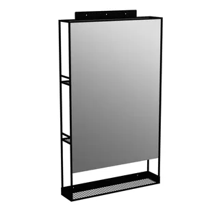 VitrA Spiegelregal ArchiPlan 61x13x100 cm 3 Ablagen Metall Schwarz Matt