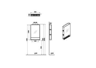 VitrA Spiegelregal ArchiPlan 61x13x100 cm 3 Ablagen Metall Schwarz Matt – Bild 2