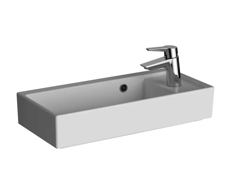 VitrA Waschtisch Compact ArchiPlan 60x28 cm mit Hahnloch rechts mit Überlauf Weiß HG