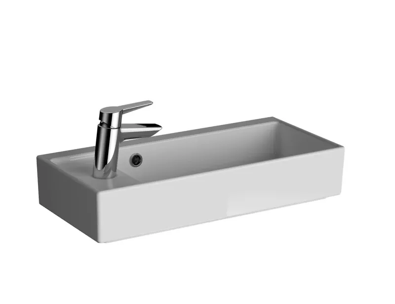 VitrA Waschtisch Compact ArchiPlan 60x28 cm mit Hahnloch links mit Überlauf Weiß HG