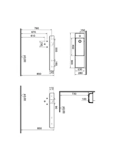 VitrA Waschtisch Compact ArchiPlan 90x29 cm mit Hahnloch links mit Überlauf Weiß HG – Bild 2