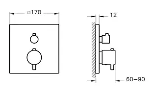 VitrA Wannen/Brausethermostat Root Square Unterputzmontage V-Box Nickel gebürstet – Bild 2