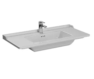 VitrA Möbelwaschtisch Integra Classic 100cm Hahnloch Überlaufloch Weiß Hochglanz – Bild 1