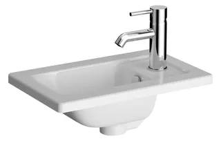 VT Handwaschbecken Integra 45 x 29 cm Hahnloch/Überlaufloch rechts Weiß HGL