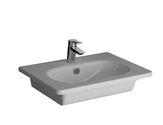 VitrA Möbelwaschtisch Zentrum 61 x 47 cm mit Hahnloch mit Überlauf Weiß Hochglanz