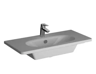 VitrA Möbelwaschtisch Compact Zentrum 81x39 mit Hahnloch mit Überlauf Weiß Hochglanz
