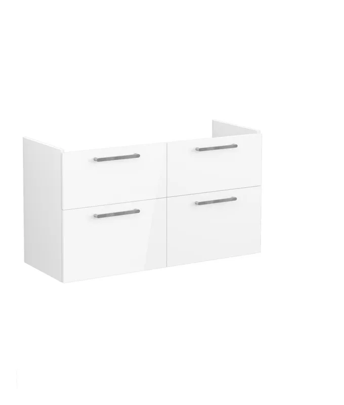 VitrA Waschtischunterschrank Root Flat 117x45x65 4 Vollauszüge Weiß Hochglanz