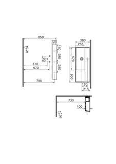 VitrA Waschtisch Compact ArchiPlan 90x38 cm asymmetr. m. Hahnl. m. Überlauf Weiß HGL – Bild 2