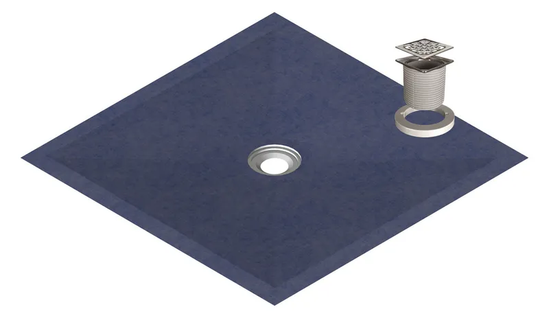 SD barr-frei Dusche Level 18 Abl. Viega 1200x1200x18 mm Abl.mittig