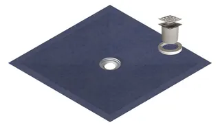 SD barr-frei Dusche Level 18 Abl. Viega 1200x1200x18 mm Abl.mittig