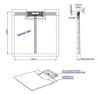 SD barr-frei Dusche DallFlex Wall Plan Sonderanfertigung Höhe bis 1,45 qm
