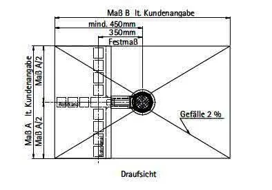 SD barr-frei Dusche FLAT extraflach Sonderanfertigung bis 1,44 qm