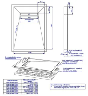 SD LINE PLUS SCHEDEL 4seit. Graphit hell 1000x1400 (Rinne 600 mm) Pure Sperrw.25